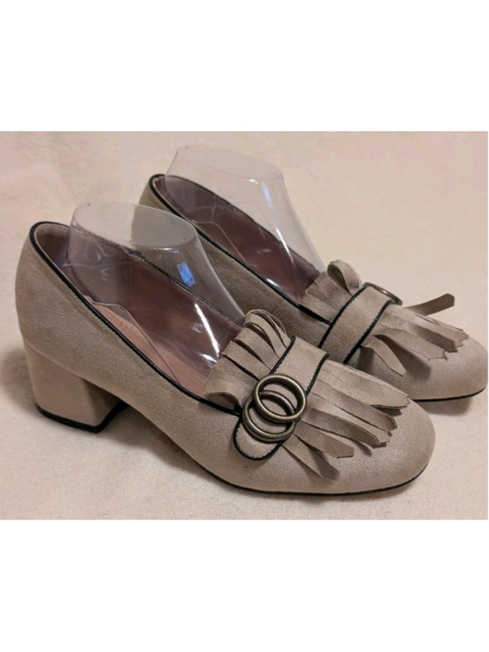 Patrizia Fringe Beige Suede Loafer Shoes Women’s Size 10.5 N52